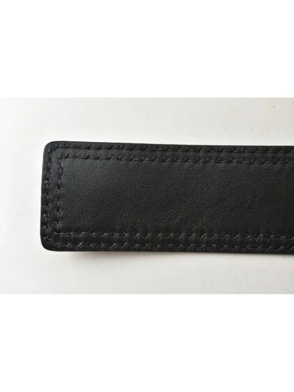 Dior Belt Leather Black Silver Business